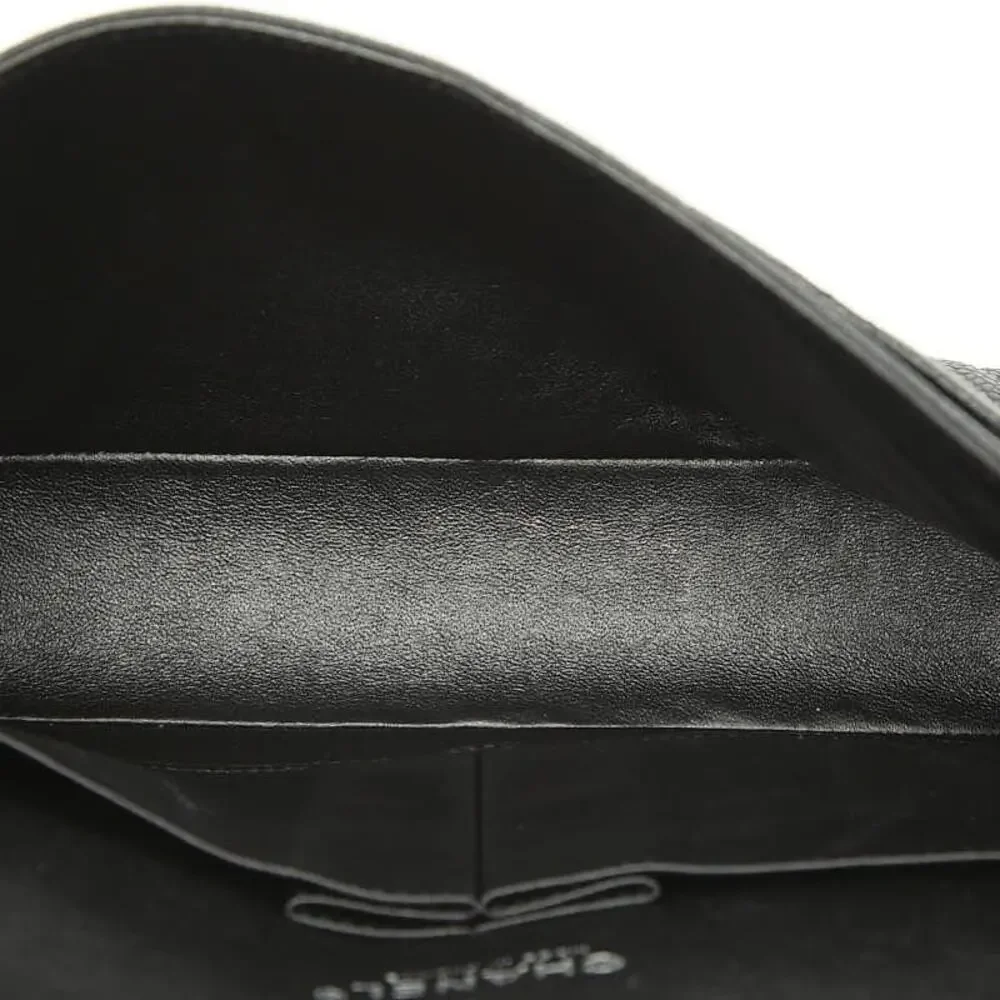 Chanel Matelasse 25 Coco Mark Double Flap Caviar Skin Shoulder Bag Black